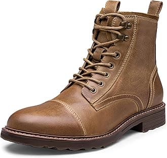Vostey Mens Boots Motorcycle Casual Boots for Men Zipper Fashion Chukka Boots Mens