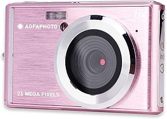 AGFA PHOTO Realishot DC5200 - Appareil Photo Numérique Compact, CMOS 21MP, Écran LCD 2,4", Zoom Digital 8x, Vidéo HD 720p, Batterie Lithium, Cartes SD, Modes Scène - Rose