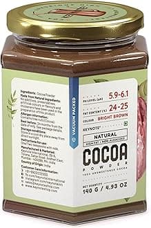 Cocoa Powder | Raw Flavonoid Rich Non-Alkalized Non-Dutched Natural Unsweetened Cacao | Bean to Powder | Vacuum Packed Glass Jar 140 grams