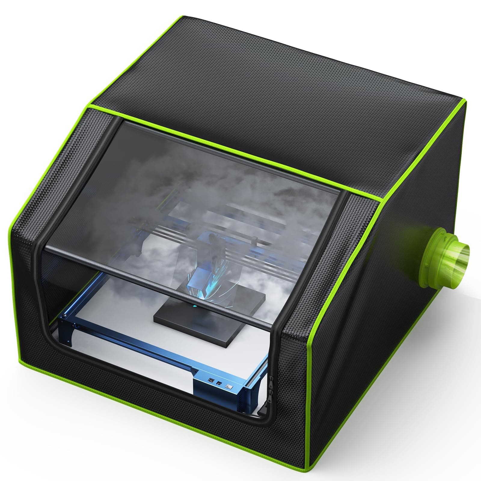 SCULPFUNLaser Engraver Enclosure With Vent, Fireproof Protective Cover, Smoke & Odor Insulation, Noise Reduction, Eye Protection for Most Engraving Machines, 700x700x460mm