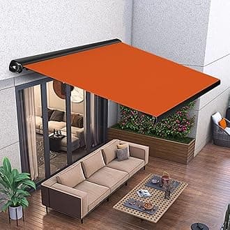 Retractable Patio Awning Fabric Retractable Awnings For Patio Sunsetter Fabric Replacement Replacement Canvas 2x1.5m(6.5x4.9 FT) Shade Awning For Sun Shutter UV Rain Snow Protection Frameless Grey(Ora