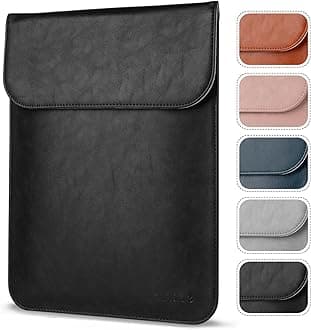 13 inch Laptop Sleeve Case for MacBook Neo A18 Pro/MacBook Air 13 2018-2026/MacBook Pro 13 2016-2022, Waterproof PU Leather Laptop Sleeve Bag Protective Vertical Case Cover, Black