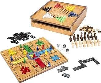HEY! PLAY! 12-HY2764 7-in-1 Combo Game-Chess, Ludo, Chinese Checkers & More, Original Version