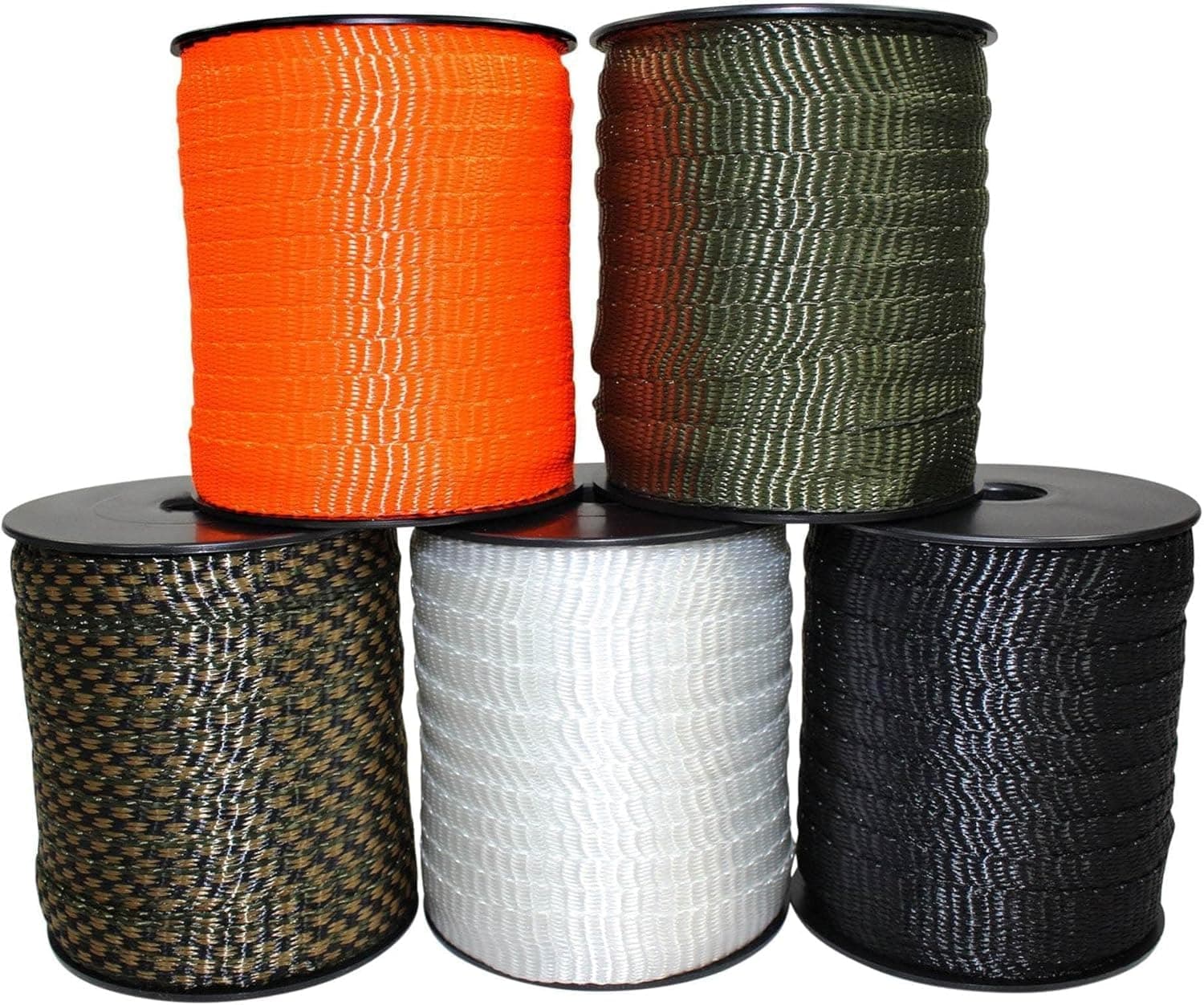 Polyester Webbing - Durable Flat Rope, Rapid Rope, Wire Pulling Rope - Heavy-Duty, All-Weather Pull Tape for Gardening, Hiking, Camping, Survival, and Commercial (5/8" x 300ft, White)