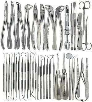 Top Grade 80pc Dental Extraction Extracting Scalers Forceps Elevators Set Kit
