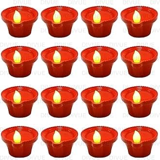 NAXUE Water Sensor Diya Lights Electric Flameless & Smokeless LED Diyas | Eco-Friendly Led Diyas Candle E-Diya Warm Ambient Lights for Home Decor, Diwali Festivals Decoration, Christmas New Year (6)