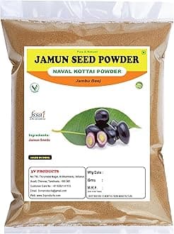 3V PRODUCTS Naval Kottai Powder 200g | Jamun Seed | Neredu Ginjalu | Jambu Beej for Immune Boosting | Manage Blood Sugar | Diabetes (Pack of 2x100g)