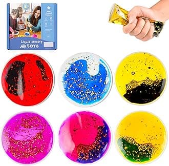 Sensory Soft Gel Liquid Toys : Sensory Fidget Toys Water Sensory Toys for Autistic Children 6pack Round