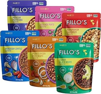 - Fillo's Ready to Eat Variety Pack | Black Beans, Lentils, Pinto Beans, Mayocoba Beans | Gluten-Free, Preservative-Free, Microwavable Meals, Non-GMO, Vegan, Plant Protein, 10 oz Pk of 6