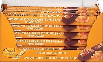 Lindt LINDOR Caramel Chocolate Truffle Bar, Chocolate Candy Bar with Smooth Center, 1.3 oz. Bar