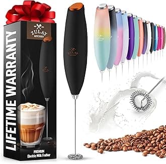 Zulay Powerful Milk Frother for Coffee with Upgraded Titanium Motor - Handheld Electric Whisk, Milk Foamer, Mini Mixer & Coffee Blender for Frappe, Latte, Matcha, No Stand - Pink