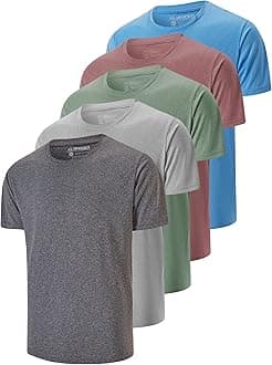 5 Pack Men's Dry Fit T Shirts Athletic Running Gym Workout Short Sleeve Tee Shirts for Men