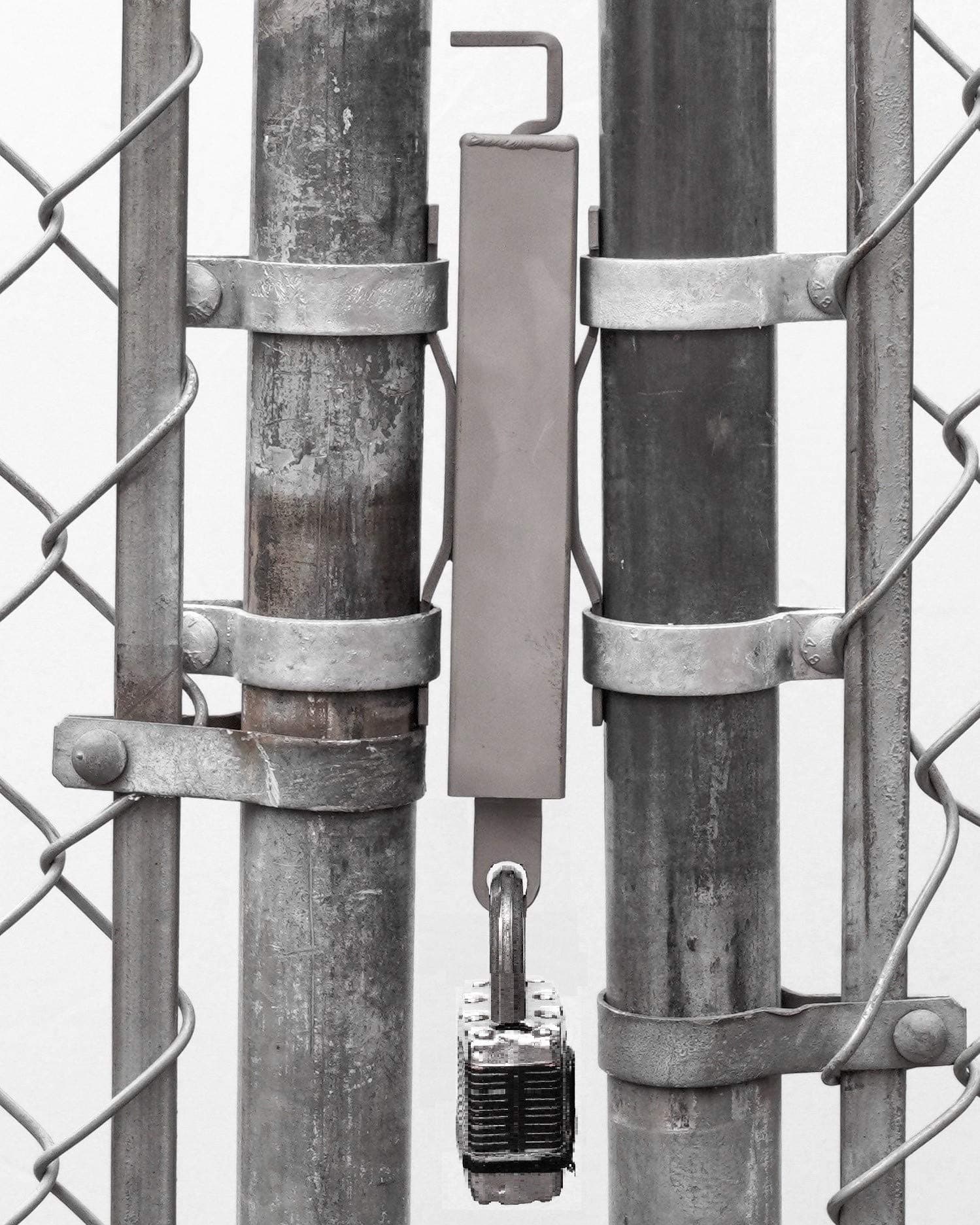 Rolling Chain Link Gate Latch Created by Design Right Solutions, Easy Installation Using Industry Standard mounting Hardware, Simple to use, Secure, Lockable, Stainless Steel