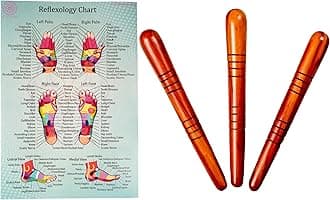 CCcollections Wood Therapy Massage Tools, Reflexology Wooden Stick Tool, Traditional Equipment for Relieving Muscle Pain Body Lymphatic Drainage Massager - (Set B)