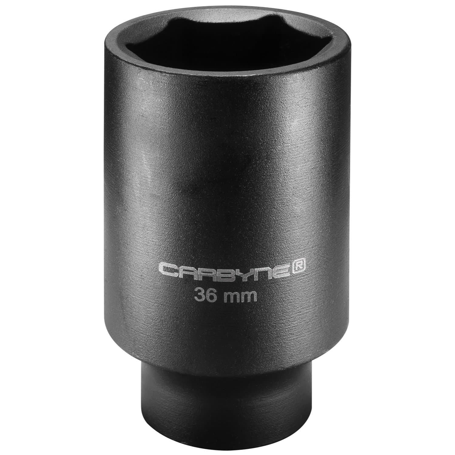 CARBYNE 1/2-Inch Drive 36 mm Deep Impact Socket, 6-Point | Chrome Molybdenum Steel | Axle Nut Socket