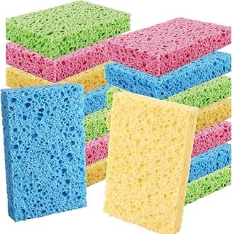 - Cleaning Scrub Colored Sponge,Non-Scratch Kitchen Cellulose Dishwashing Sponge,16Pack Biodegradable Natural Sponge