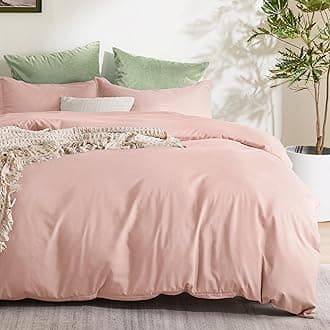 Bedsure Duvet Cover Queen Size - Soft Double Brushed Bedding Set for Kids & Adults, Zipper Closure, 3 Pieces, Includes 1 Duvet Cover (90"x90") & 2 Pillow Shams, NO Comforter, Blush Pink
