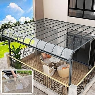 Transparent Polycarbonate Roofing Sheet, Outdoor Patio Greenhouse Panels, UV Rain Protection Rain Pergola Roof Panels, for Patios, Partitions, Etc, Roof(Clear,5.57 x 23ft)