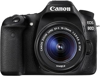 Canon EOS 80D Digital SLR Kit with EF-S 18-55mm f/3.5-5.6 Image Stabilization STM Lens (Black) (Renewed)