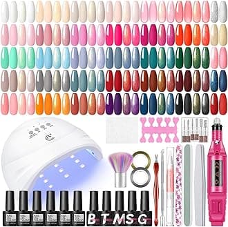COSCELIA 53pcs Gel Nail Polish Kit with U V light and Drill Starter Kit 35 Colors Gel Nail Polish with 5pcs Top Base Coat Nail Art Professional Gel Manicure Kits Gifts for Women Teens Girls