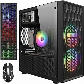 STGAubron Gaming PC Computer Desktop, AMD Ryzen 5 5500 up to 4.2GHz, GeForce RTX 3050 6G, 16G DDR4, 512G SSD, WiFi 6 5G & BT 5.2, RGB Fan x2, Windows 11 Home