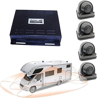 Hd 1080P 360 Degree Bird View Car DVR Recording Panoramic View All Round Rear View Camera for Bus Truck School Bus Fire Engine Touring Van Motorhome Caravan