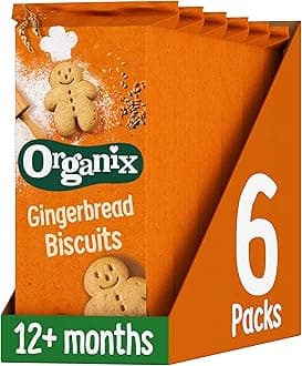 Organix Gingerbread Men Organic Toddler Snack Biscuits Box