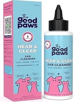 Hear & Clear Ear Cleanser for Dogs & Cats | Prevents Infections | Eases Itching | Reduces Wax Buildup | 0.3% Salicylic Acid, Chamomile, Neem Extract, Tea Tree Oil | Healthy Ears | 100 ml