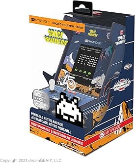 My Arcade Space Invaders Micro Player: 6.75" Mini Arcade Machine, Fully playable Video Game Collectible