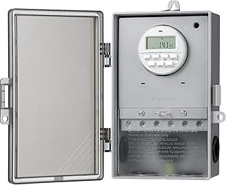 Pool Pump Timer, Outdoor Digital Timer Box with Transparent Case, 2HP 40A 120-277 VAC, 7-Day 20 ON/Off Programmable Timer Switch for Water Heater, Pool Pump, SPA, Motor, ETL Listed