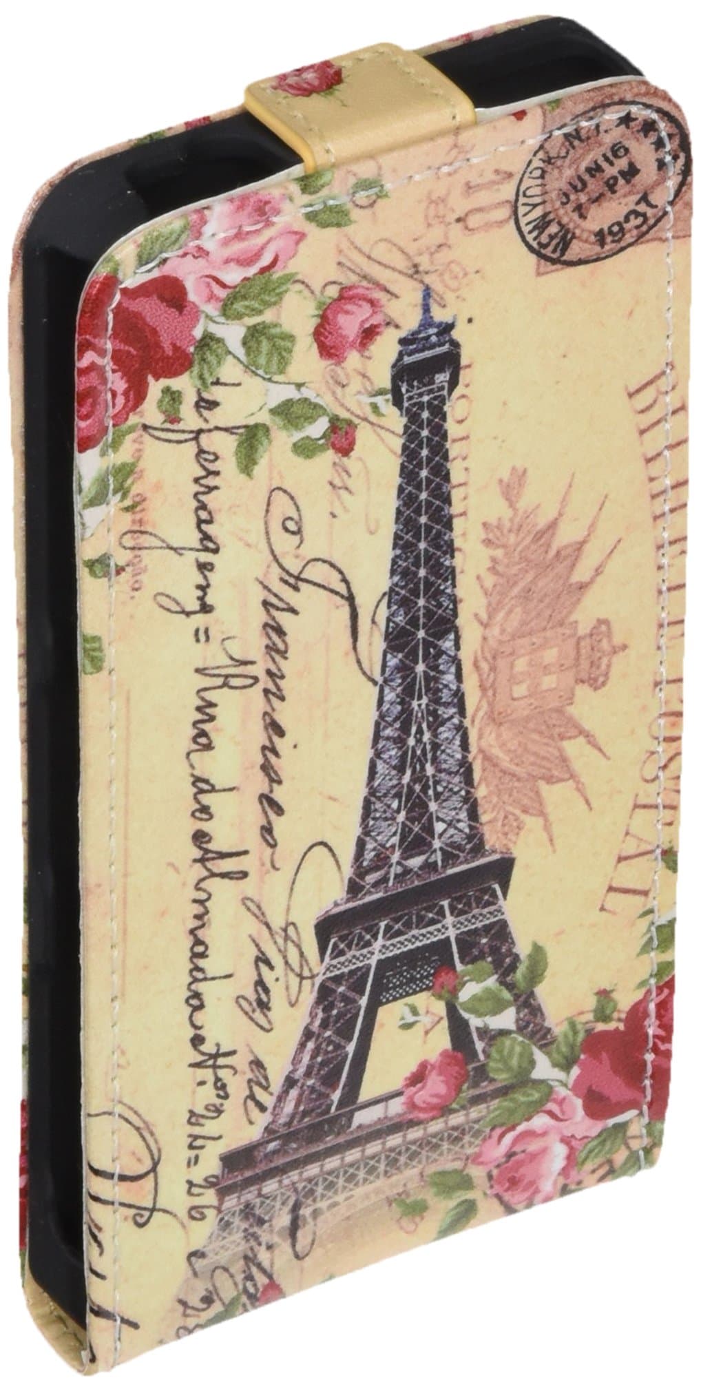 Eiffel Tower and Postmark Magnetic Leather Vertical Cover for Sony Xperia Z1 Compact D5503 - Non-Retail Packaging - Multi Color