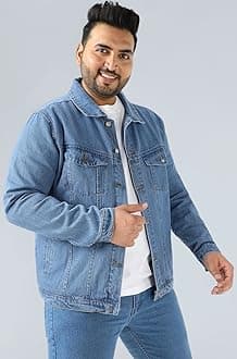 Urbano Plus Men's Regular Fit Washed Full Sleeve Denim Jacket