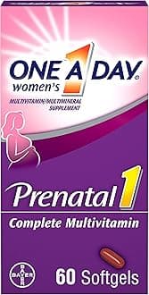 Women's Prenatal 1 Multivitamin Including Vitamin A, Vitamin C, Vitamin D, B6, B12, Iron, Omega-3 DHA & more, Tablet,Softgels, 60 Count - Supplement for Before, During, & Post Pregnancy