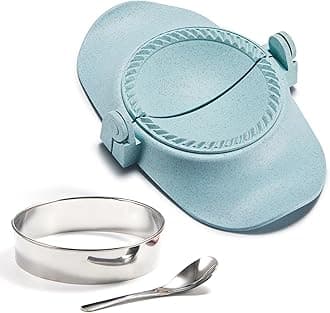 Empanada Maker Press, 6 Inch Extra Large Dumpling Maker Set with Dough Cutter, Dumpling Mold Set for Pierogi, Pastelitos, Calzone, Turnovers, Chinese Dumpling Blue 6"