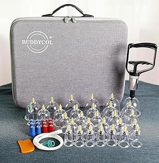 BUDDYCOL Therapy Cupping Sets 30 pcs, Vacuum Cups Kit for Muscle Relief,Body Cellulite Suction Neck and Back Pain Hijama Cupping Set(30)