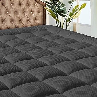 MATBEBY Full XL Mattress Pad - Cooling Breathable Mattress Topper, Quilted Fitted Mattress Protector, Pillow Top Mattress Cover with 8-21" Deep Pocket, Machine Washable, Dark Grey, Full Extra LongOEKO-TEX STANDARD 100