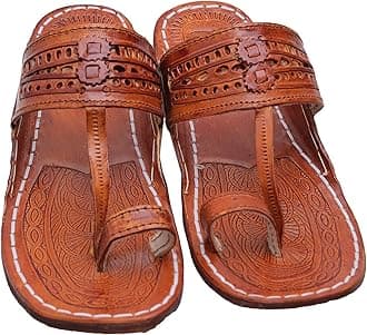 Comfertkart Fabulous Famous Kolhapuri Chappal Sandal Slipper with Grippers for Men Stylish Original Leather Ethinic Wedding Footwear