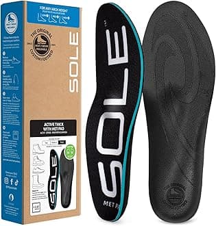 Active Thick Insoles - Custom Moldable Orthotic Support for Any Arch Type, Plantar Fasciitis Relief - Multiple Sizes