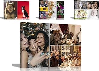 Artley Prints 3 Photos on Custom Canvas Wall Art Hanging Wall Decor Personalised Pictures Stretched and Framed Prints 86 x 61cm (34 x 24 inches) A1
