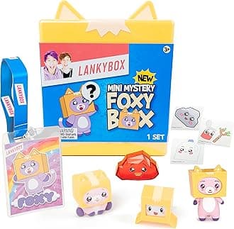 LankyBox Mini Foxy Mystery Box Foxy Mystery Box with 9 Exciting Toys to Discover Inside, Officially Licensed Merch