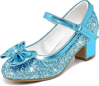 Princess Shoes High Heel Toddler Girls Dress Shoes Cute Bowknot Sparkle Mary Jane Flower Girls Wedding Birthday Party Prom for Little Big Kids