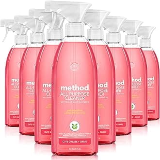 Method All-Purpose Cleaner Spray, Pink Grapefruit, Perfect for Most Counters, Tiles, Stone, and More, 28 oz Spray Bottles, (Pack of 8)