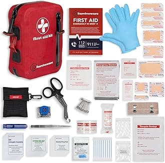 Surviveware 98-Piece Waterproof Premium First Aid & Survival Kit - Comprehensive Emergency Preparedness Gear for Camping, Hiking, Backpacking, and Outdoor Adventures