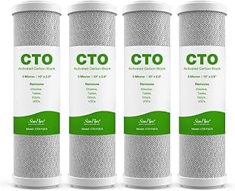 5 Micron 10" x 2.5" Whole House Carbon Sediment Water Filter Cartridge Replacement for Home Under-Sink & Countertop Filtration System