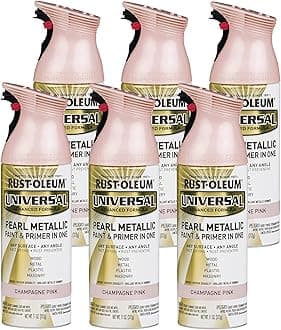 Rust-Oleum301537-6 PK 301537 Universal All Surface Spray Paint, 11 oz, Metallic Pearl Champagne Pink Mist, 6 Pack, Each, Pure Gold, 66 Fl Oz