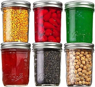 Ash & Roh® - Clear Glass Jar And Container With Air Tight Lid Storage of Spices and Dry Fruit (500 ML WHITE CANNING, 6)