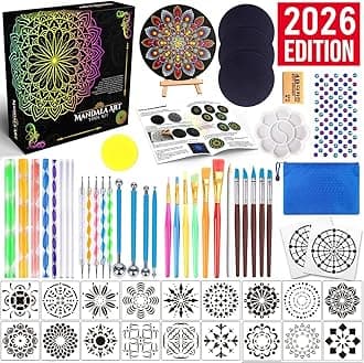 Insnug Mandala Dotting Tools Painting Kit - Rock Dot Paint Stencils Tool Set Art Craft Supplies Kits Tray Brush Zipper Pen for Nail Stone Mandala Arts Drawing Home Decor Activity | Mothers Day Gift