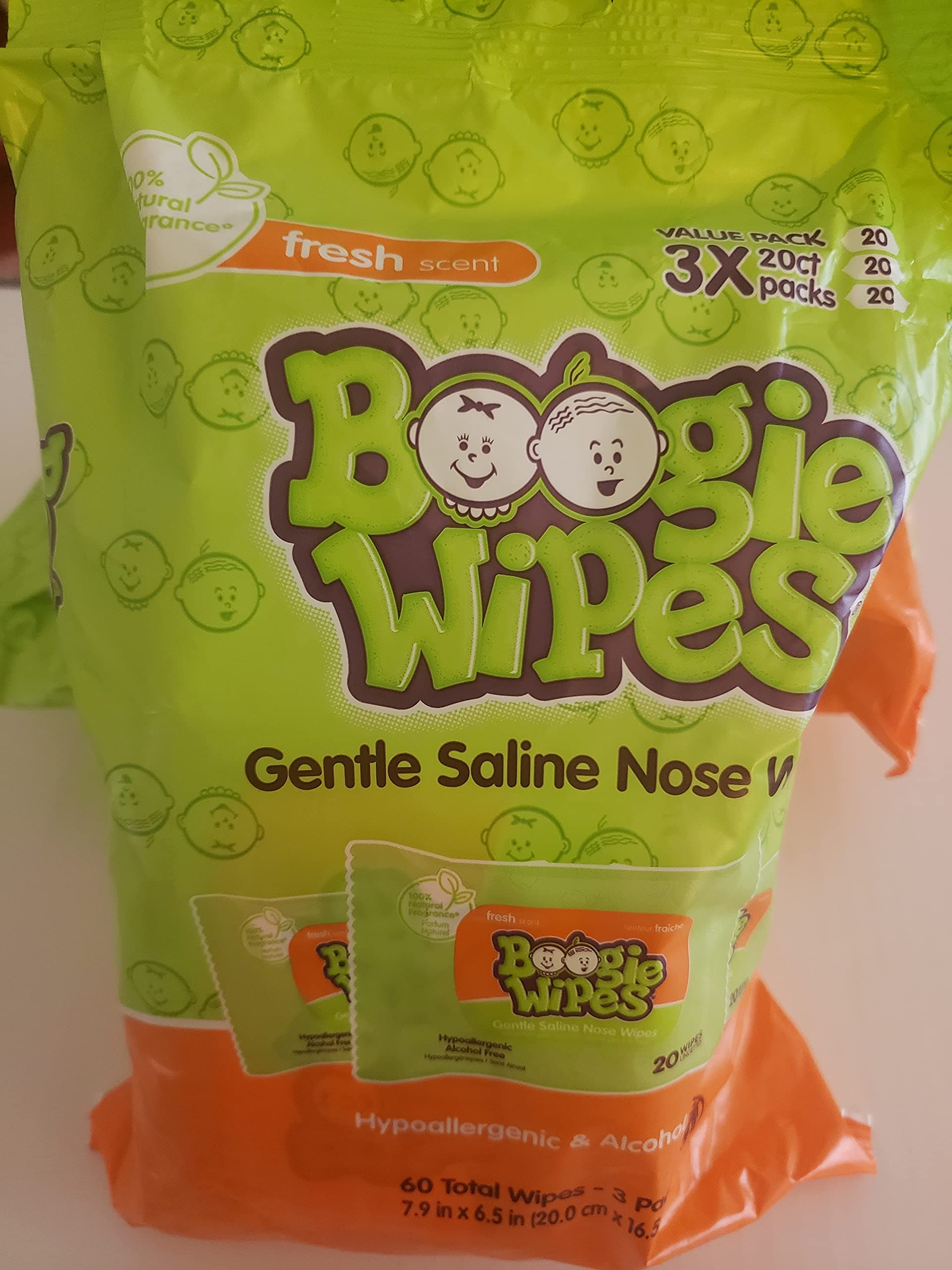 Boogie Wipes gentle saline nose wipes