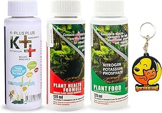 Foodie Puppies Aquatic Remedies Combo - (Plant Health Formula 120ml, Plant Food 120ml & K++ 100ml) Pack of 3 | Aquarium Plant Fertilizer for Planted Aquarium (340 ml) with Free Key Ring