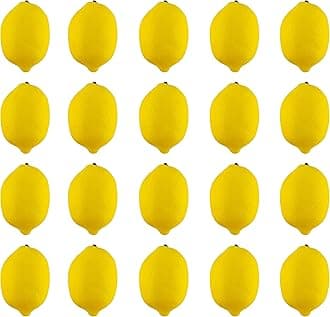 Artificial Lemons Simulation Lifelike Small Lemons Fake Fruit for Home Kitchen Wedding Party Decoration Photography 20pcs Set (Yellow)